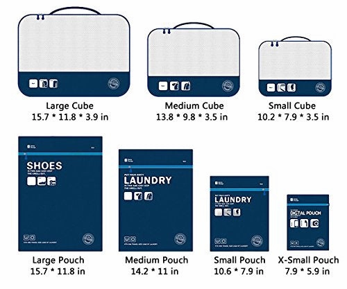 Travel Packing Organizers - Clothes Cubes Shoe Bags Laundry Pouches For Suitcase Luggage, Storage