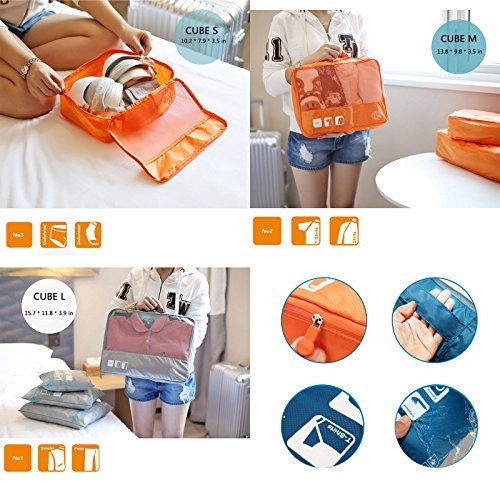 Travel Packing Organizers - Clothes Cubes Shoe Bags Laundry Pouches For Suitcase Luggage, Storage