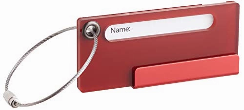 Travelambo Aluminum Luggage Tag Bag Tags 2 pcs Set (Red)
