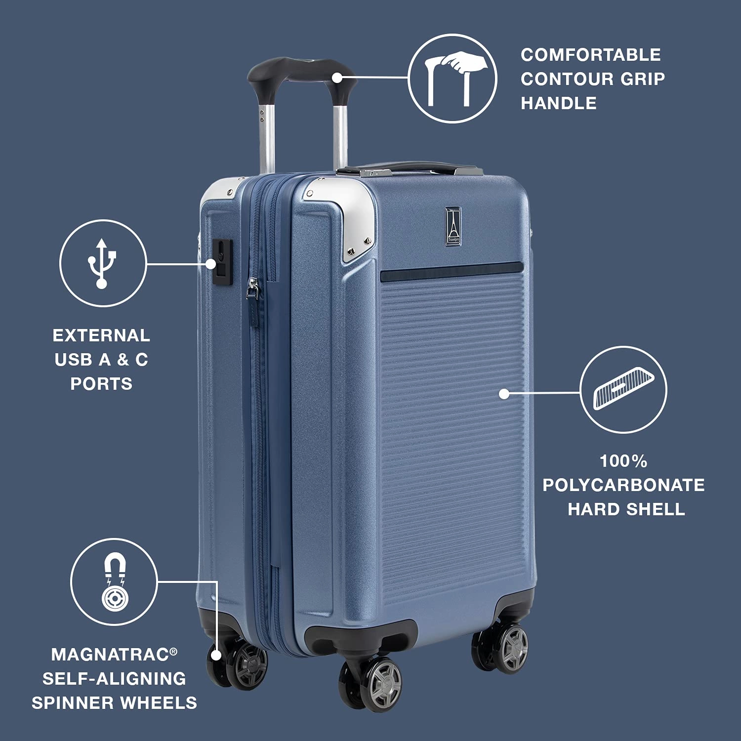 Travelpro Platinum Elite Hardside Expandable22 carry on  Spinner Wheel Luggage TSA Lock Hard Shell Polycarbonate Suitcase