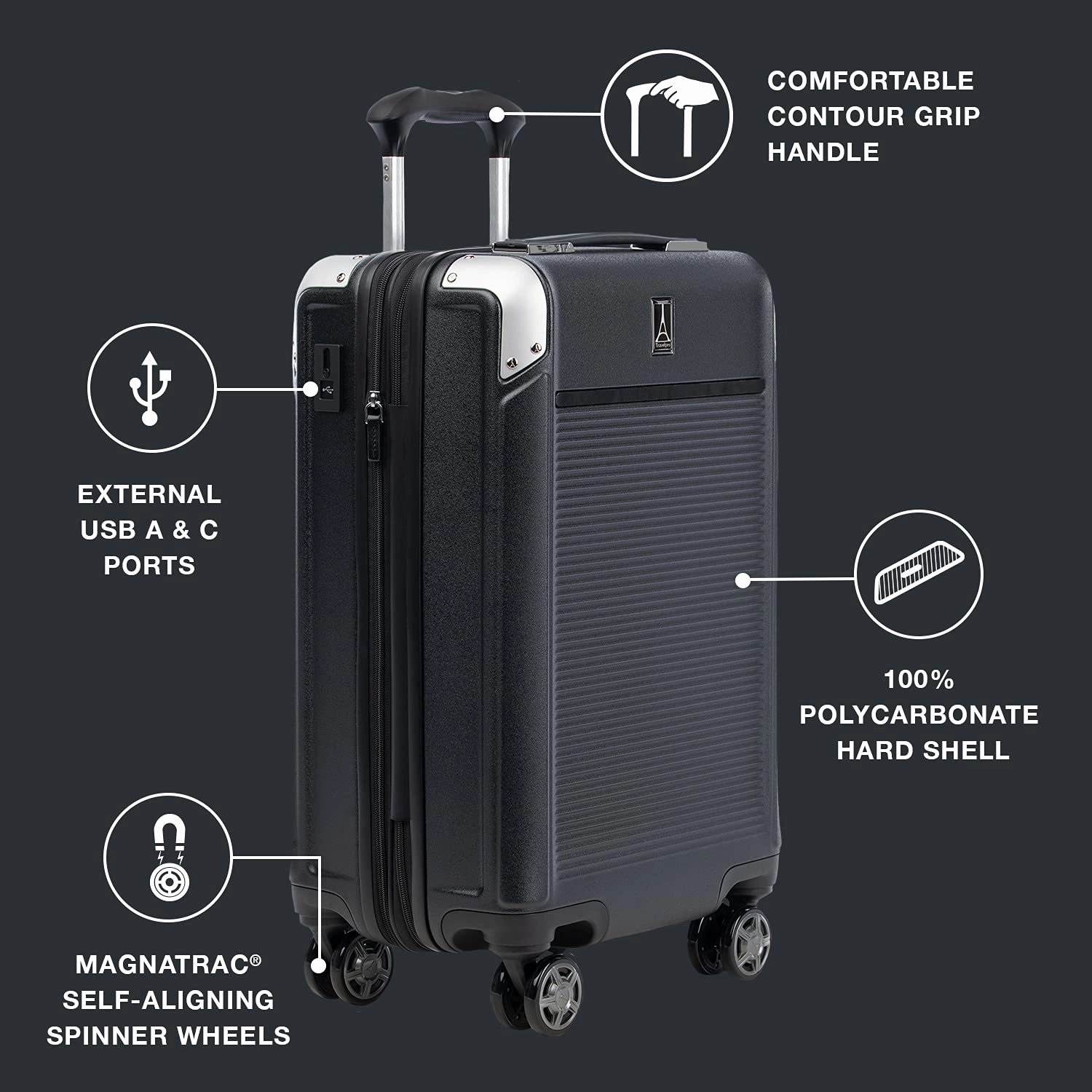 Travelpro Platinum Elite Hardside Expandable22 carry on  Spinner Wheel Luggage TSA Lock Hard Shell Polycarbonate Suitcase