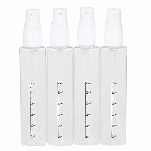 Travigo 4-in-1 Travel Bottle Dispenser, Includes Four Empty Reusable 1.4 oz. (40 mL) Cosmetic Toiletry Containers for Sanitizer, Soap, Lotions, Skincare, Makeup Products (Gray-Pink, 2 Piece Set)