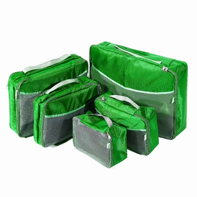 Ufine 5 Set Travel Luggage Organizer-Double Sided Carryon Lightweight Packing Cubes Storage Bags