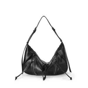 Ursula V11 2-Way Drape Hobo / Crossbody Bag - Black