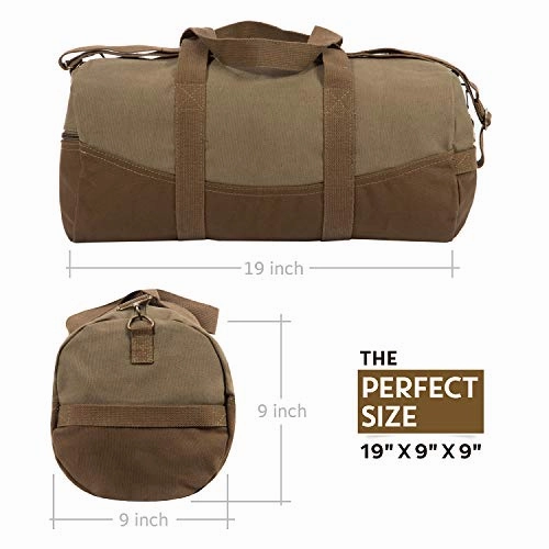 USMC Semper Fidelis Marine Corp Two Tone Brown Canvas 19 inch Duffle Bag