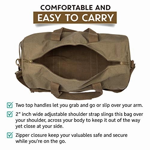USMC Semper Fidelis Marine Corp Two Tone Brown Canvas 19 inch Duffle Bag