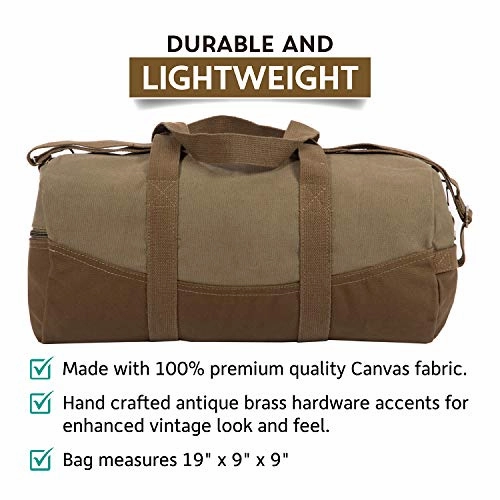 USMC Semper Fidelis Marine Corp Two Tone Brown Canvas 19 inch Duffle Bag