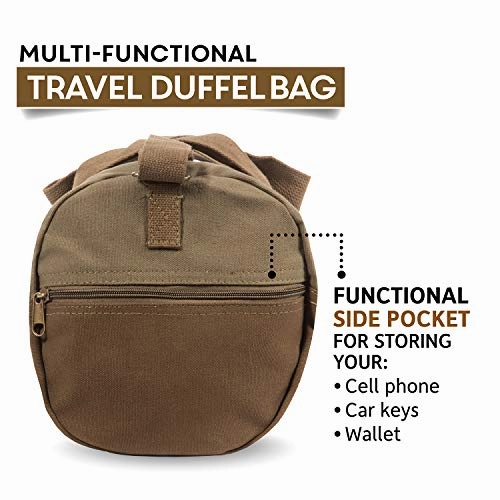 USMC Semper Fidelis Marine Corp Two Tone Brown Canvas 19 inch Duffle Bag