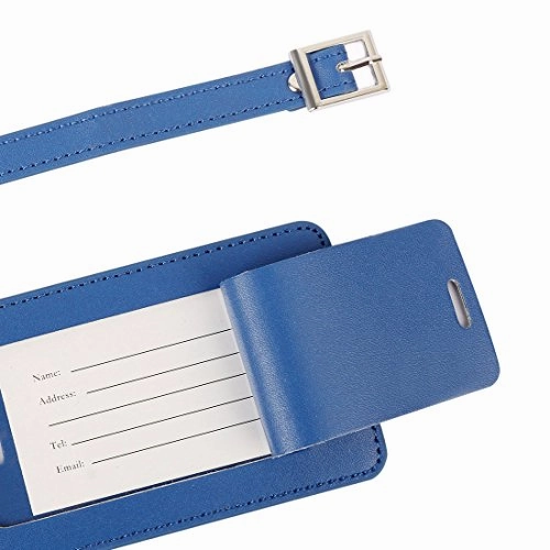 Uxcell Travel Luggage Tag Pu Leather Suitcase Baggage Bag Name Address Telephone Message Id Label