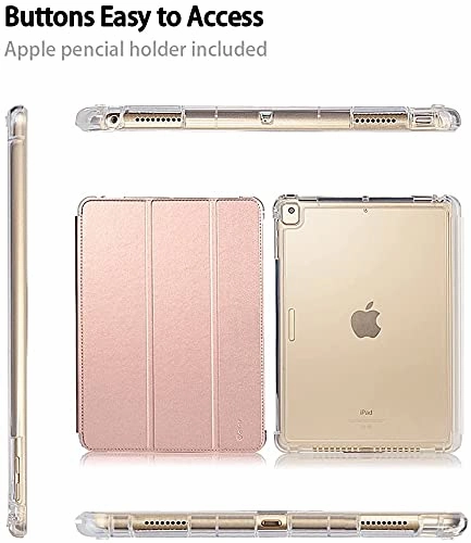 Valkit iPad Mini 5th Generation 2019 Case, iPad Mini 4 Case,Shockproof Protective Smart Folio Stand Protective Heavy Duty Rugged Impact Resistant Armor Cover[with Auto Sleep/Wake], Rose Gold