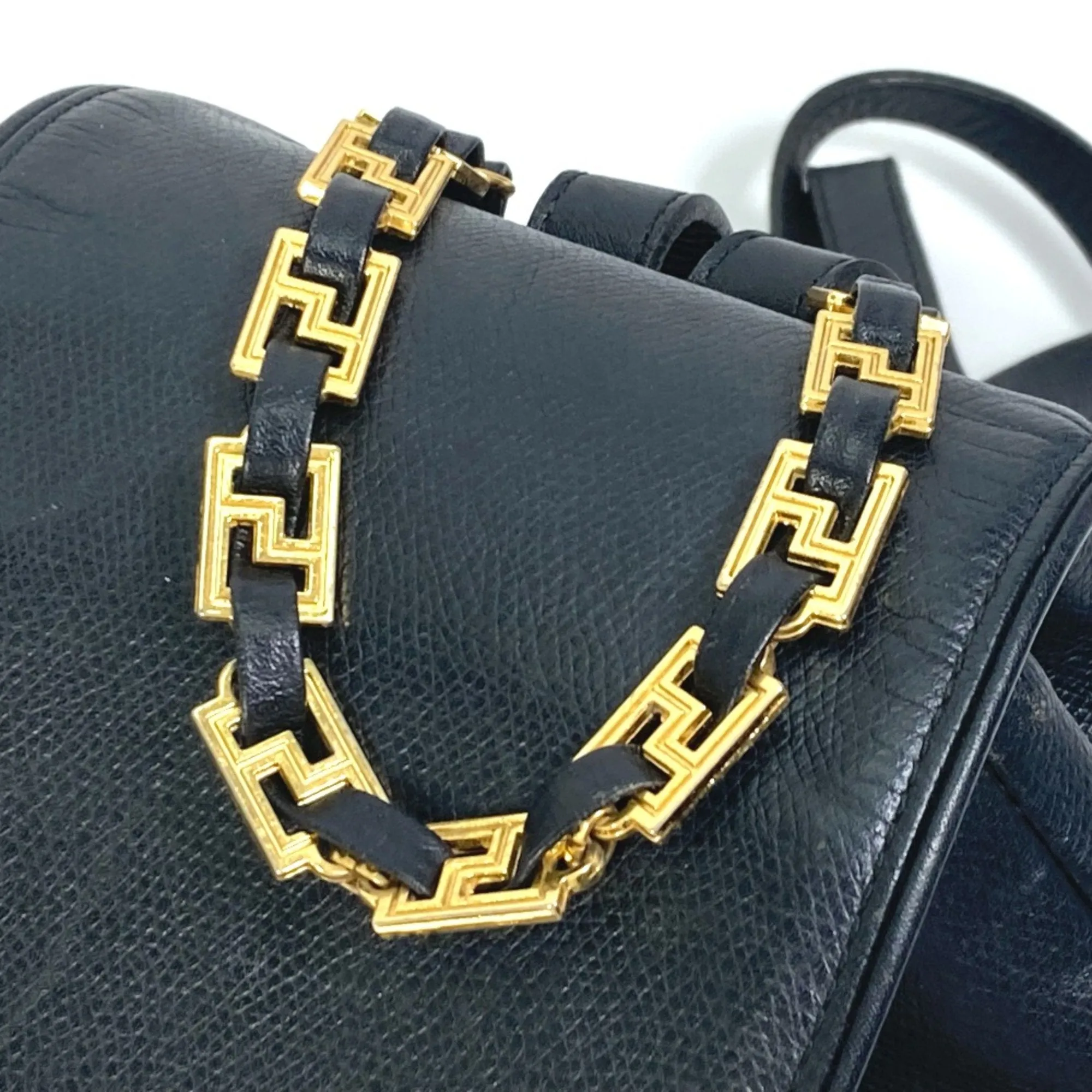 Versace  Leather Backpack (Pre-Owned)