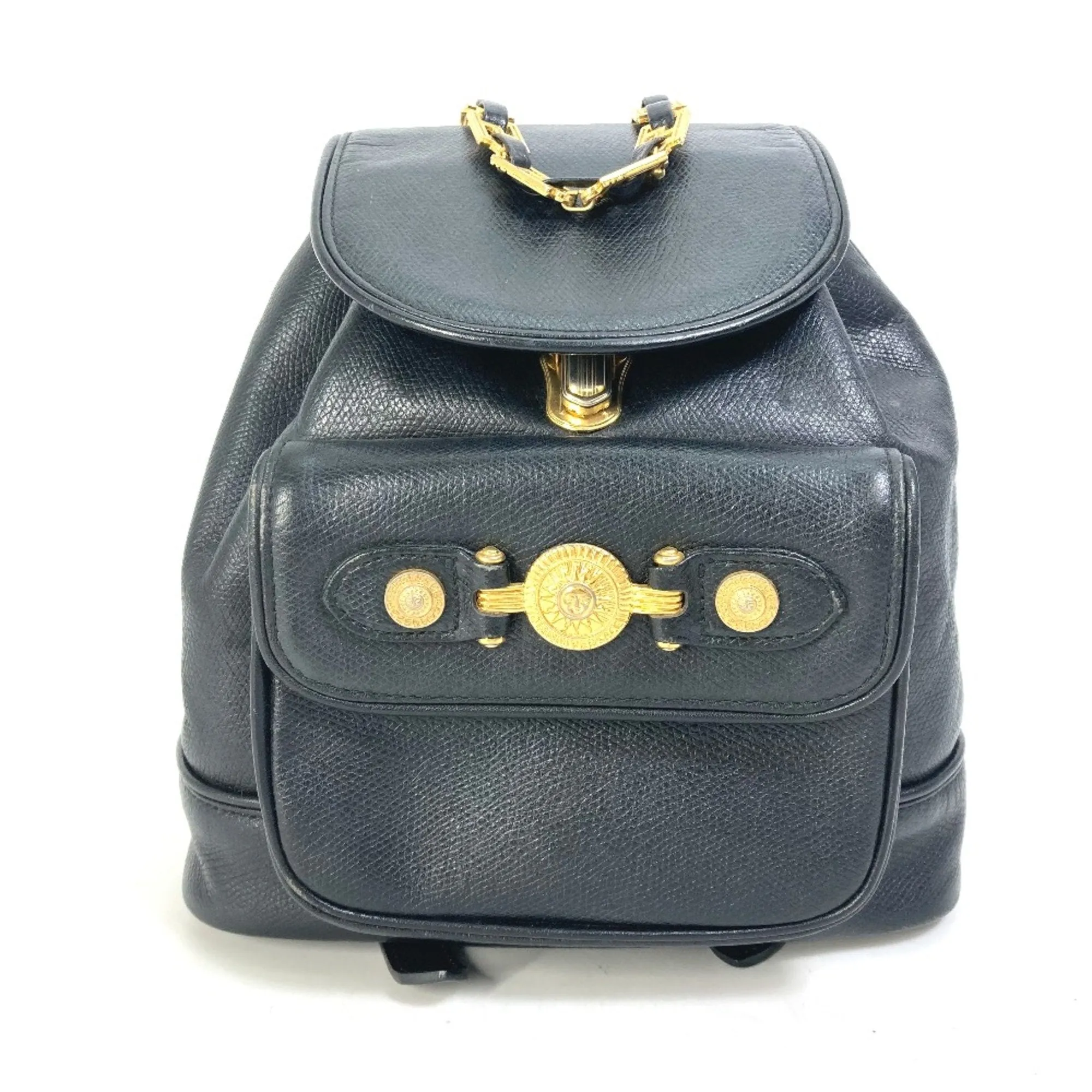 Versace  Leather Backpack (Pre-Owned)