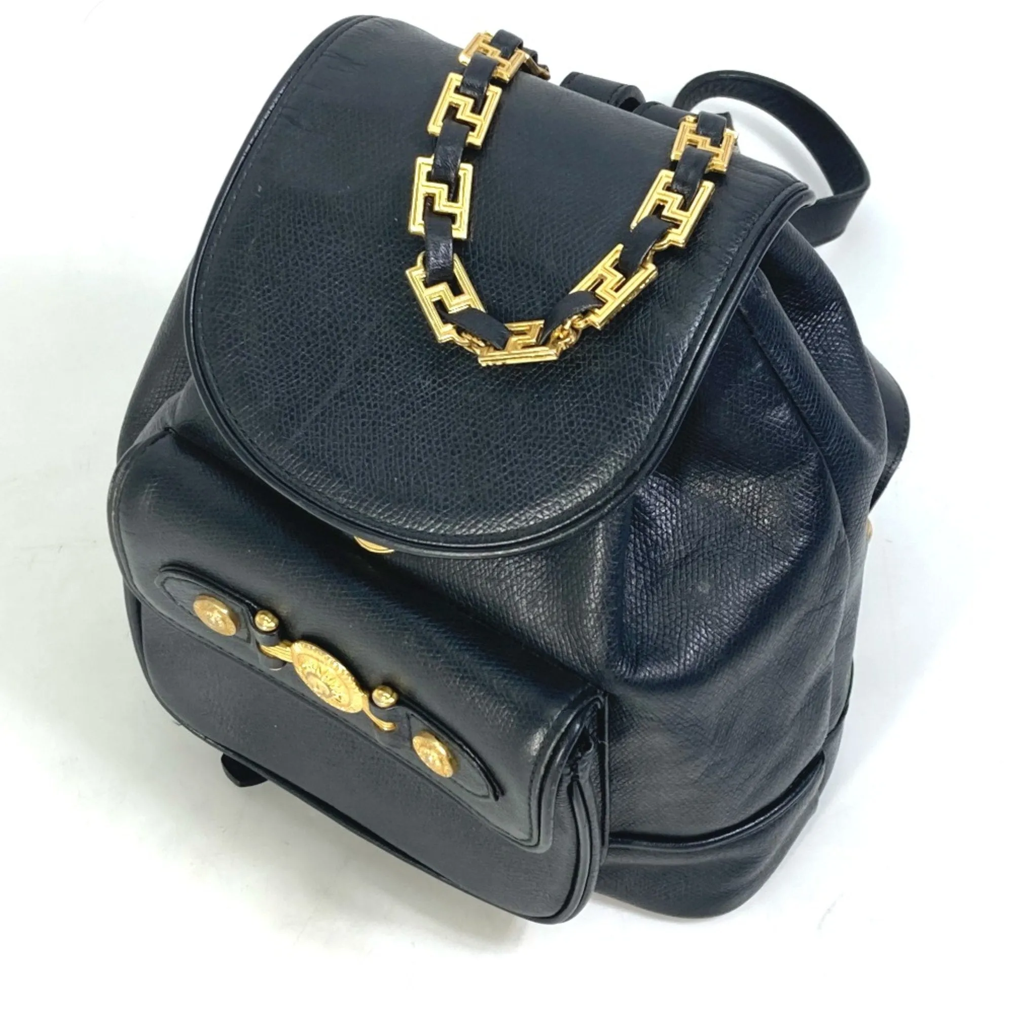 Versace  Leather Backpack (Pre-Owned)