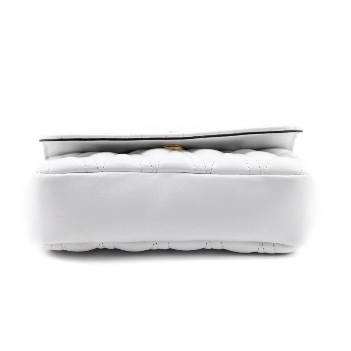 Versace White Quilted Lambskin Virtus Mini Shoulder Bag