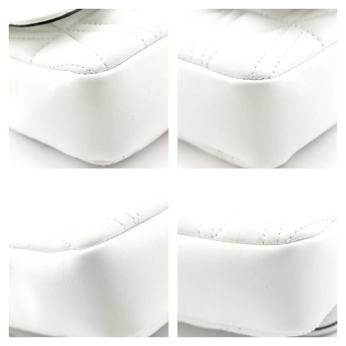 Versace White Quilted Lambskin Virtus Mini Shoulder Bag