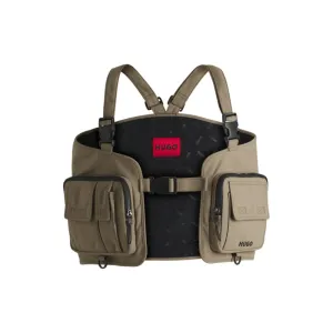 Vest-style backpack with multiple pockets