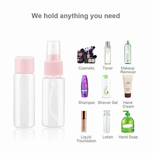 Vitog Travel Bottles Kit, TSA Approved Leak Proof Portable Toiletry Containers Set, Clear BPA Free PET Cosmetic Containers for Lotion, Shampoo, Cream, Soap, Set of 11