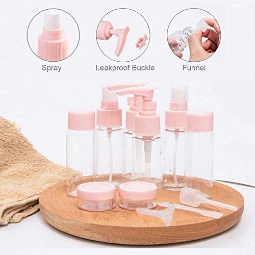 Vitog Travel Bottles Kit, TSA Approved Leak Proof Portable Toiletry Containers Set, Clear BPA Free PET Cosmetic Containers for Lotion, Shampoo, Cream, Soap, Set of 11