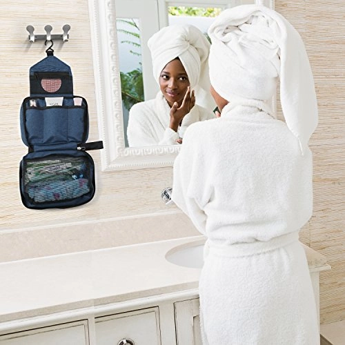 Vivefox Premium Hanging Toiletry Bag, Women & Men Travel Kit Cosmetic Make Up Bag Case Organizer,