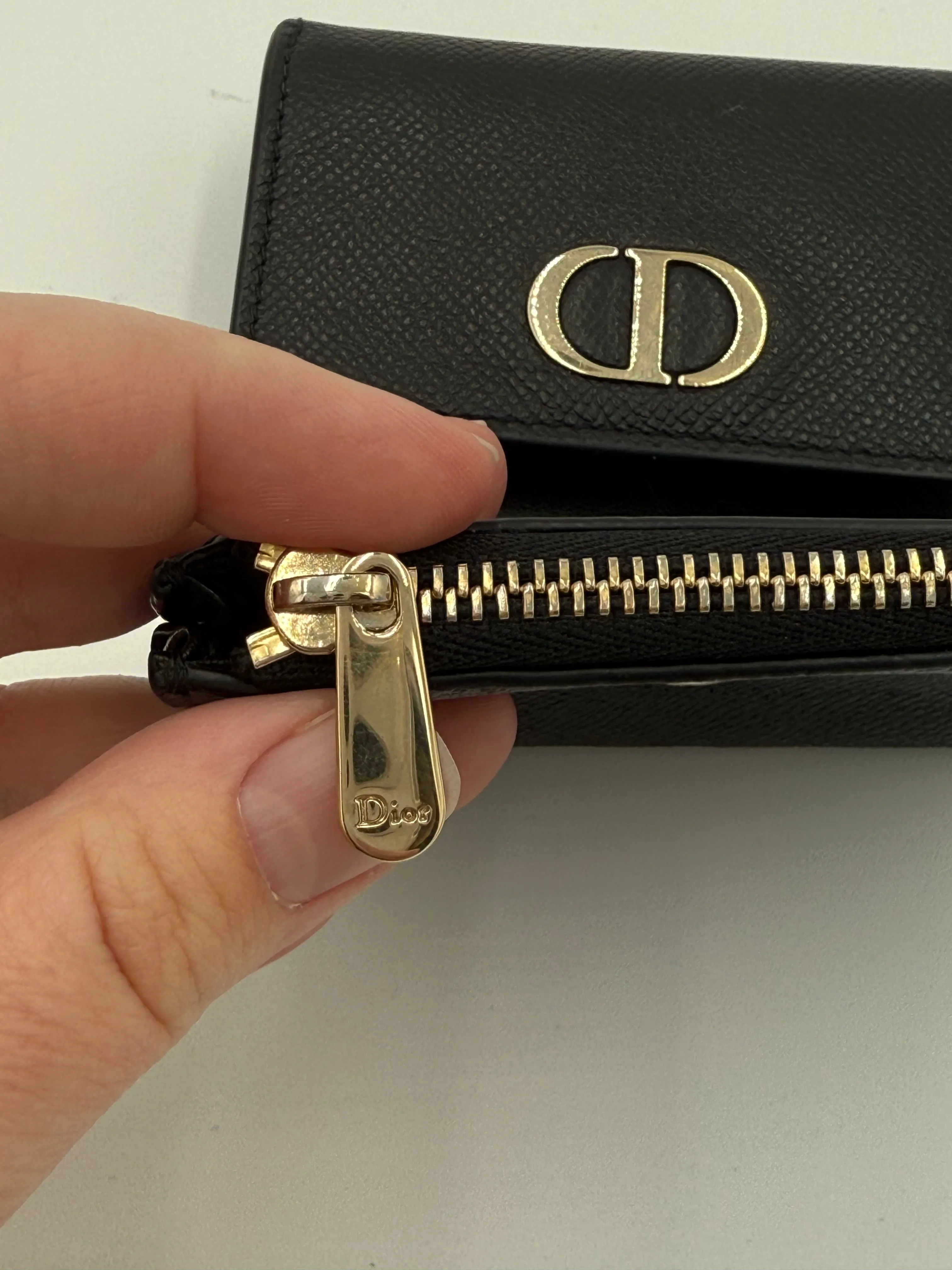 Wallet Luxury Designer By Dior In Black & Gold, Size:Medium