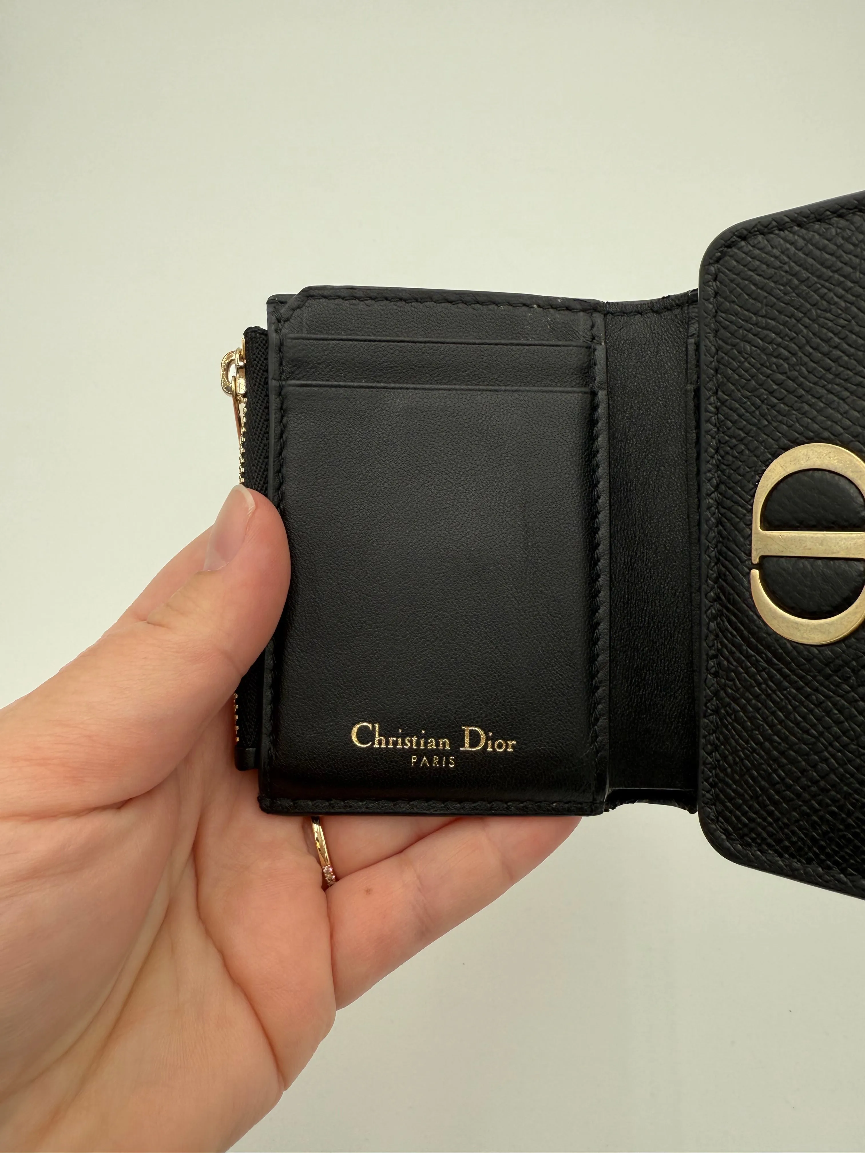 Wallet Luxury Designer By Dior In Black & Gold, Size:Medium