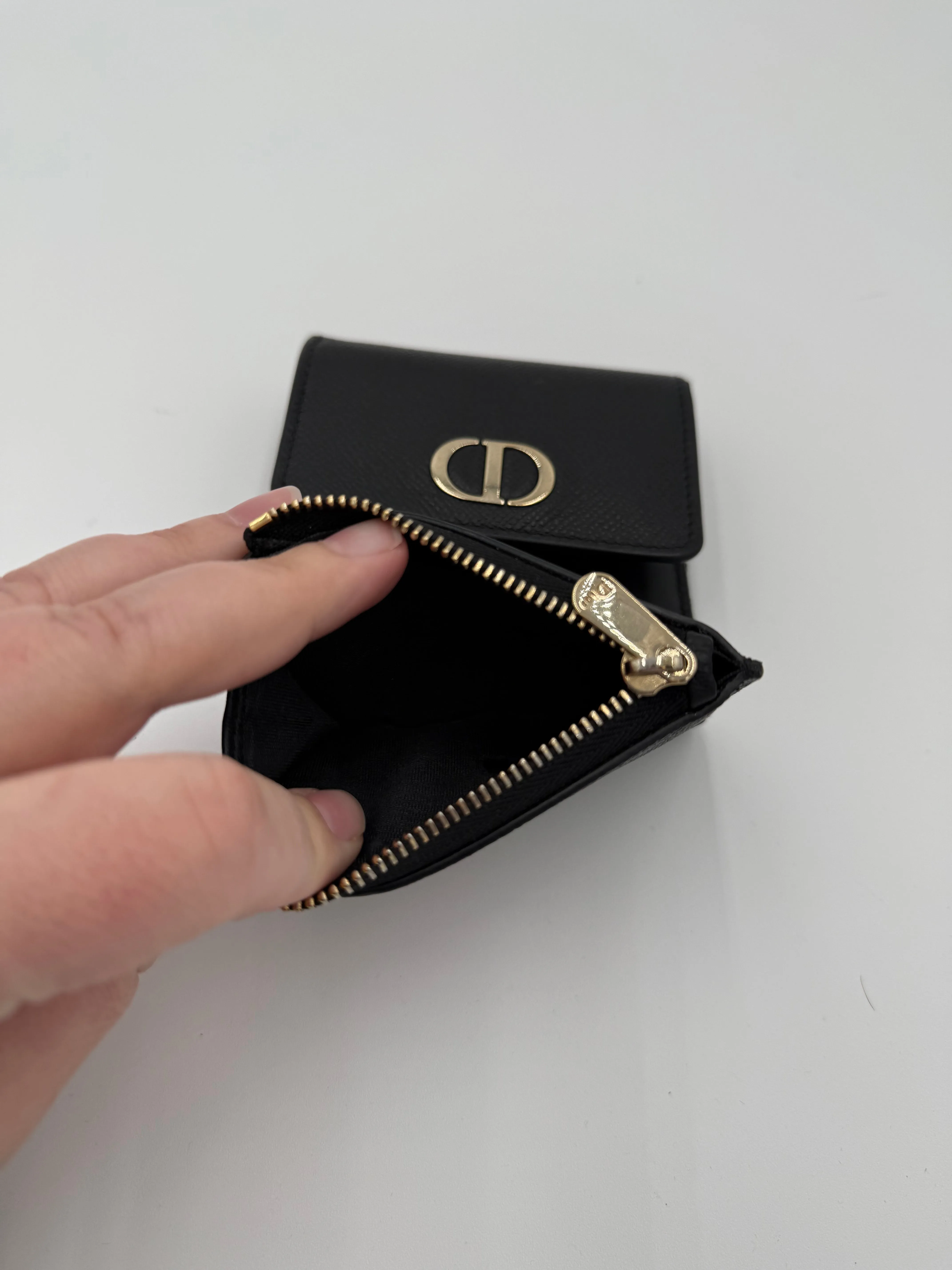 Wallet Luxury Designer By Dior In Black & Gold, Size:Medium