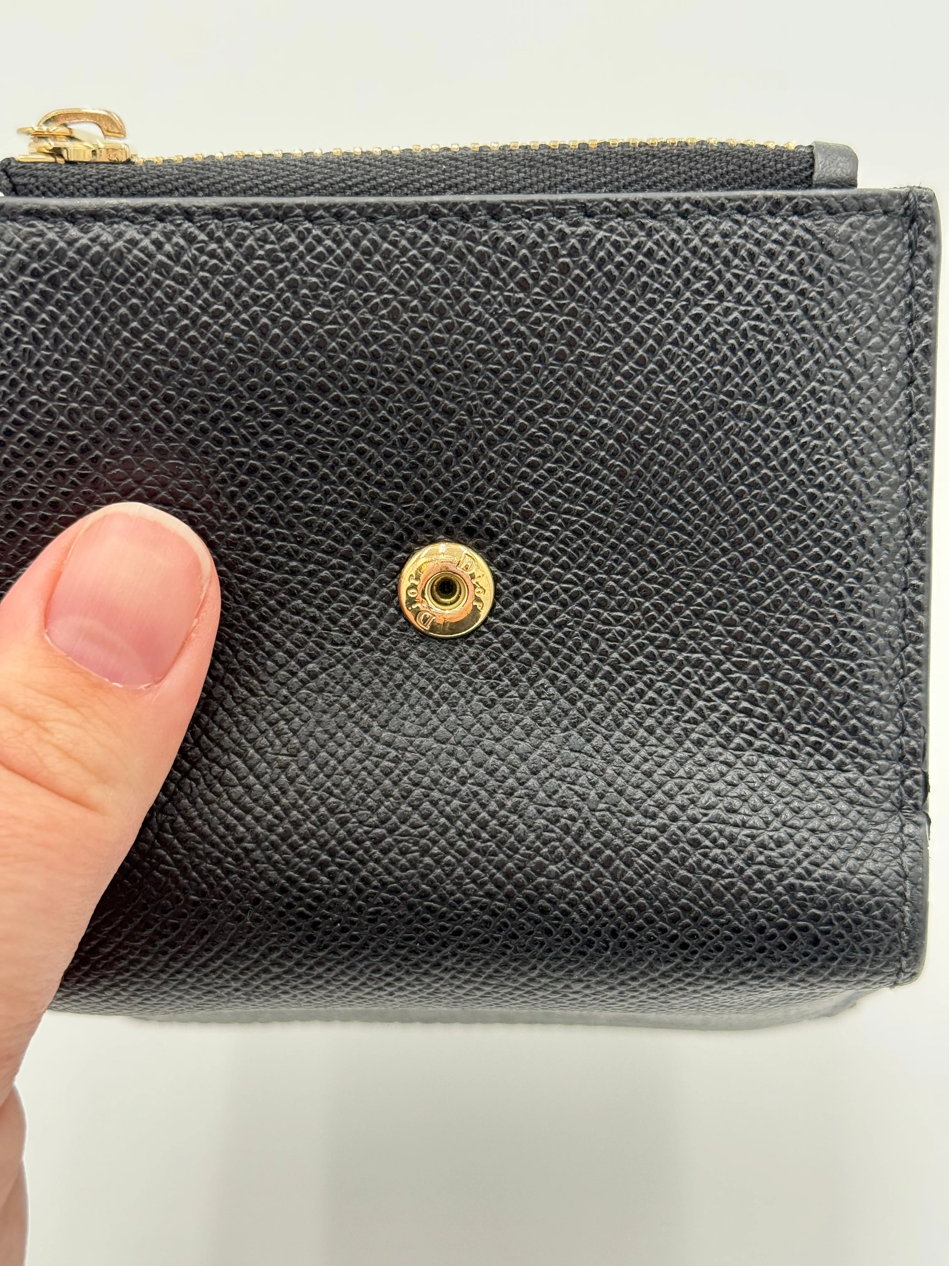 Wallet Luxury Designer By Dior In Black & Gold, Size:Medium