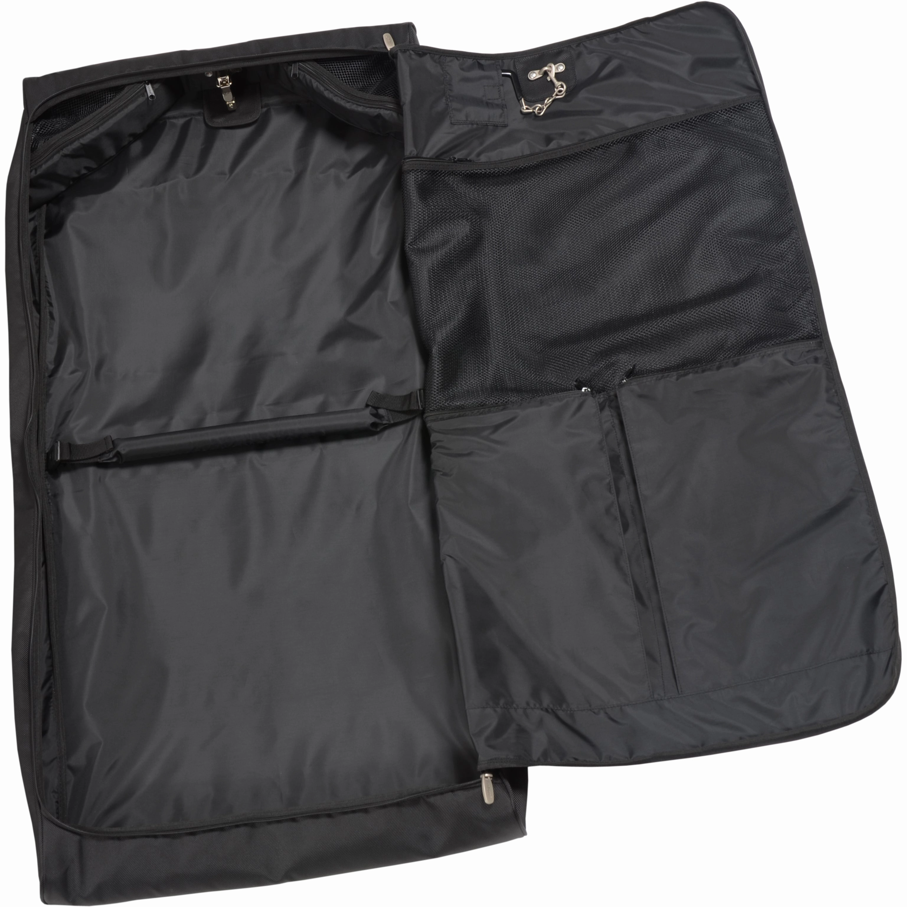 WallyBags 45" Premium Framed Garment Bag with shoulder strap and multiple pockets