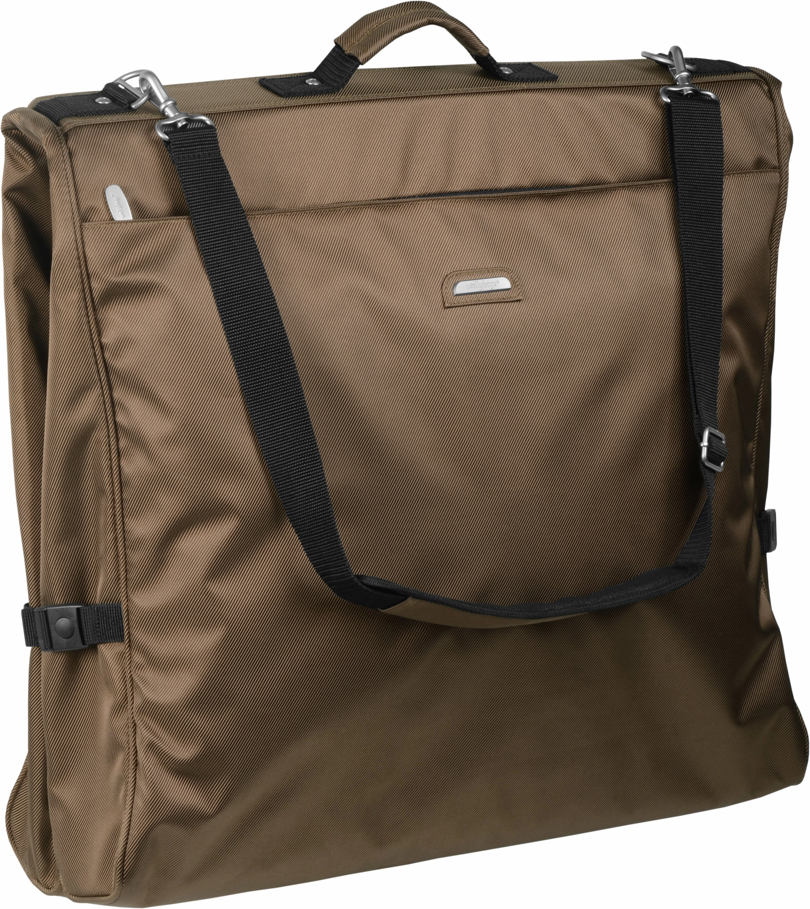 WallyBags 45" Premium Framed Garment Bag with shoulder strap and multiple pockets