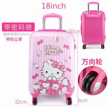 Waterproof Fashion Pu Luggage Bag ,Hello Kitty Girls Suitcase ,Children'S Trolley Case,Baby Wheel