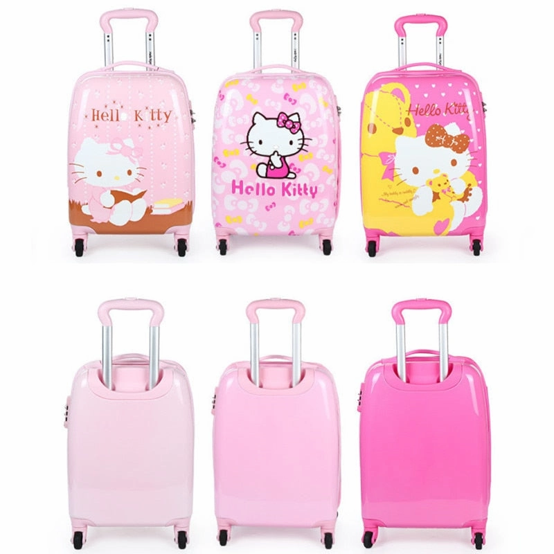 Waterproof Fashion Pu Luggage Bag ,Hello Kitty Girls Suitcase ,Children'S Trolley Case,Baby Wheel