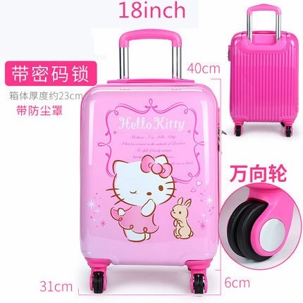 Waterproof Fashion Pu Luggage Bag ,Hello Kitty Girls Suitcase ,Children'S Trolley Case,Baby Wheel