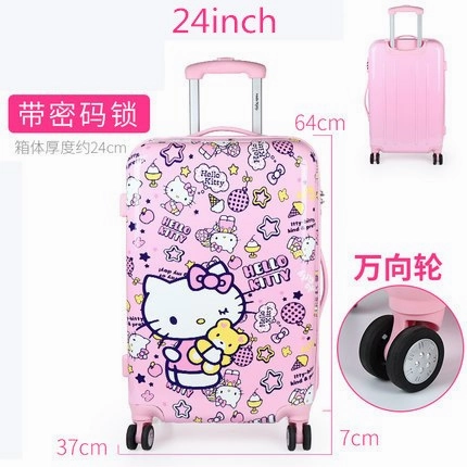 Waterproof Fashion Pu Luggage Bag ,Hello Kitty Girls Suitcase ,Children'S Trolley Case,Baby Wheel