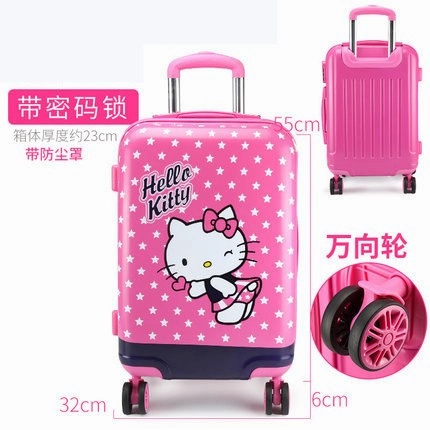 Waterproof Fashion Pu Luggage Bag ,Hello Kitty Girls Suitcase ,Children'S Trolley Case,Baby Wheel