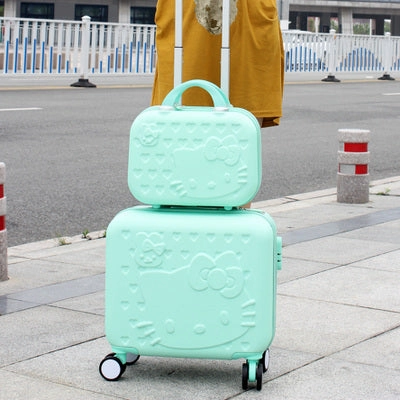 Wholesale!Girls Cute 14 16 Abs Hello Kitty Travel Luggage Sets,High Quality Female Lovely Travel