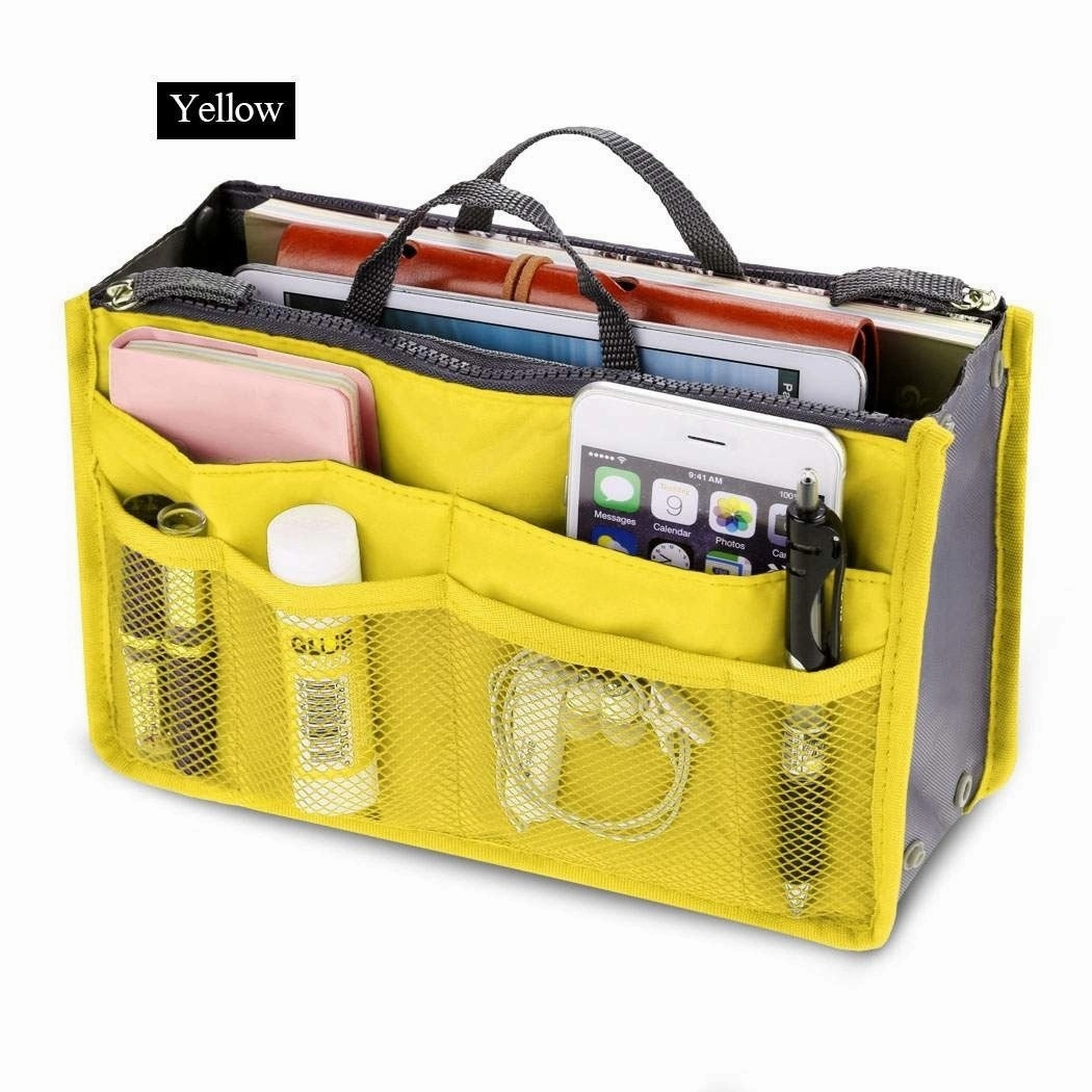 Women Multifunction Travel Cosmetic Makeup Insert Pouch Toiletry Organizer Handbag Storage Purse