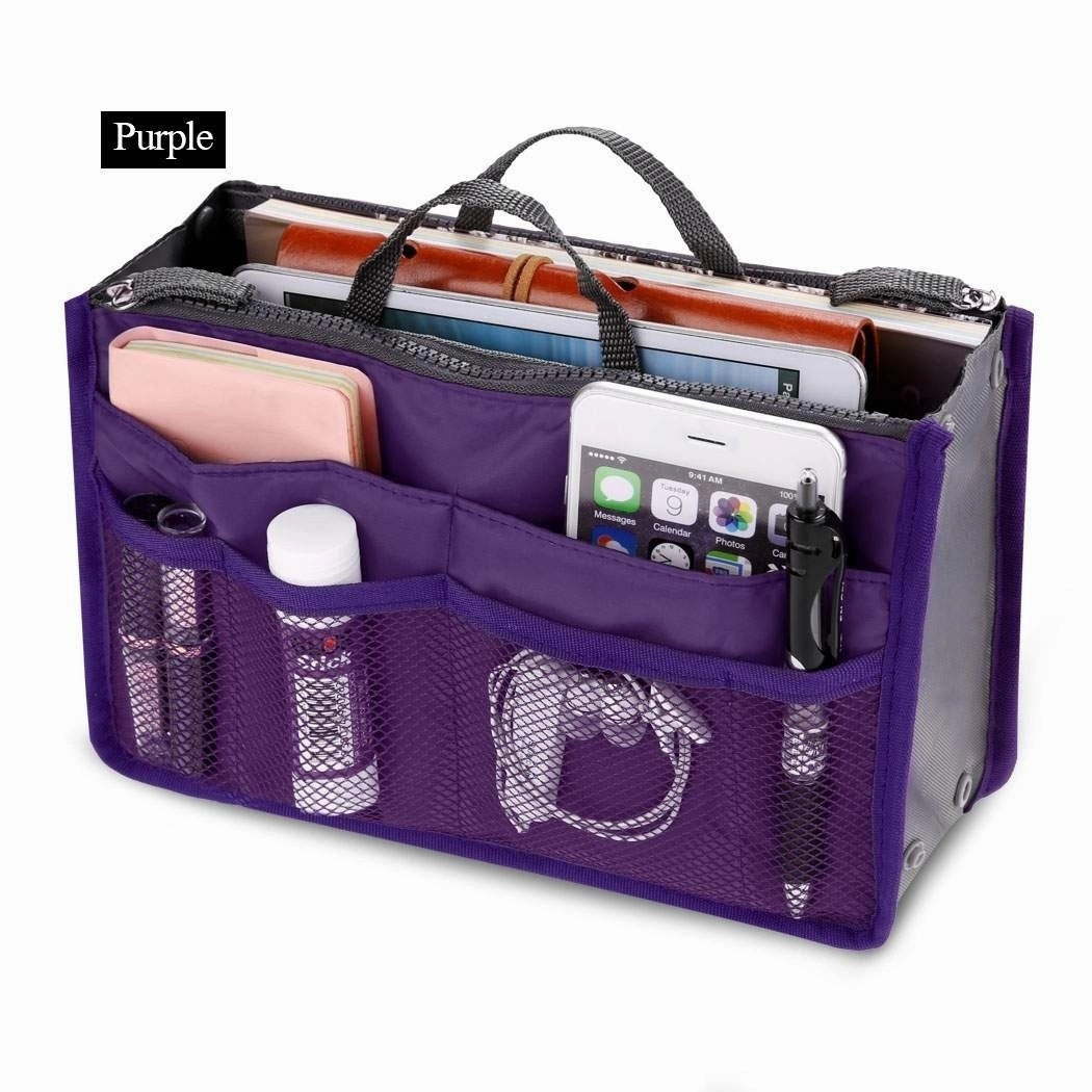 Women Multifunction Travel Cosmetic Makeup Insert Pouch Toiletry Organizer Handbag Storage Purse