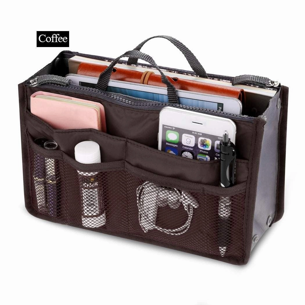 Women Multifunction Travel Cosmetic Makeup Insert Pouch Toiletry Organizer Handbag Storage Purse