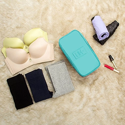 WOSON Portable Multi-Functional Travel Bra Organizer Waterproof Zip Underwear Packing Cubes