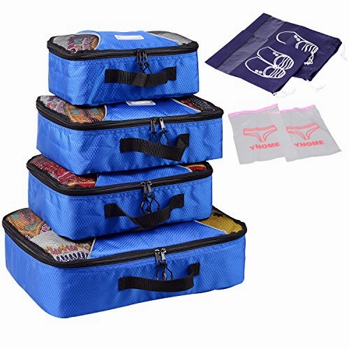 Xabl Packing Cubes Travel Luggage Organizer 4Pc Set (Blue)