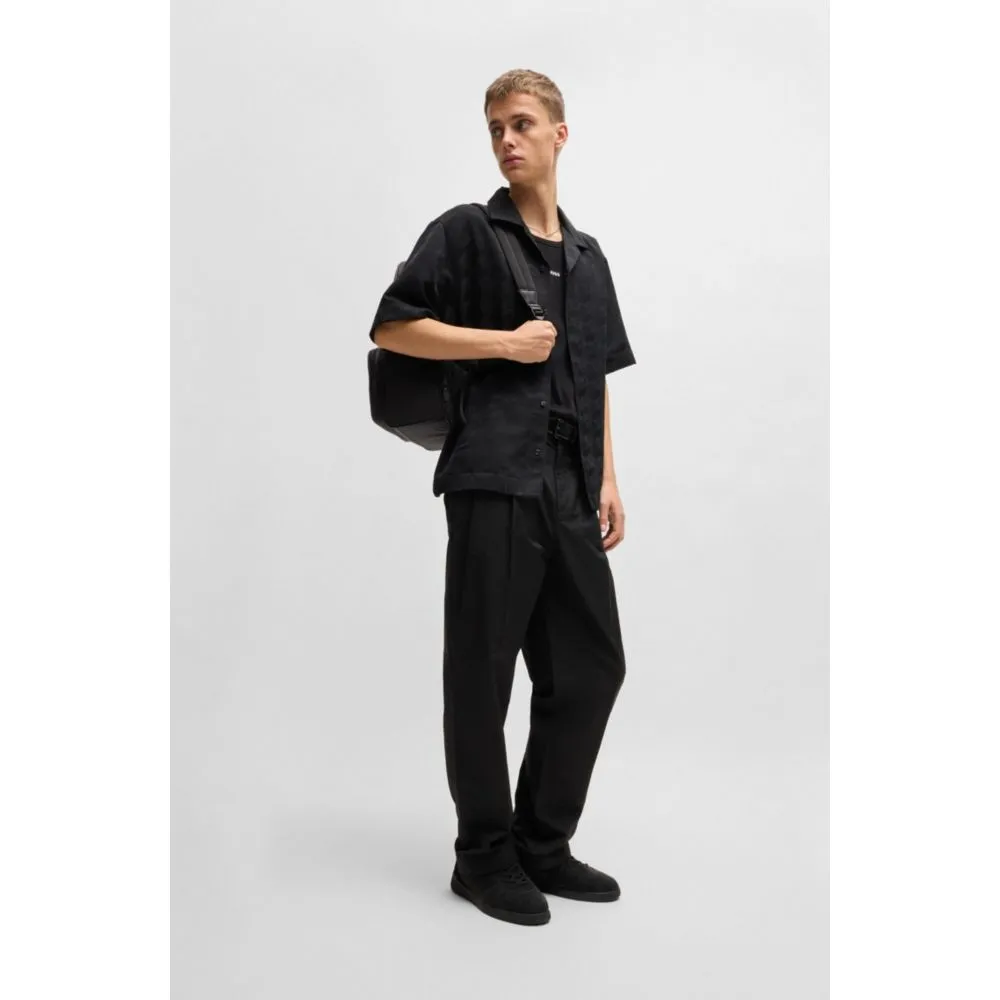 Zipped backpack in twill with smart sleeve