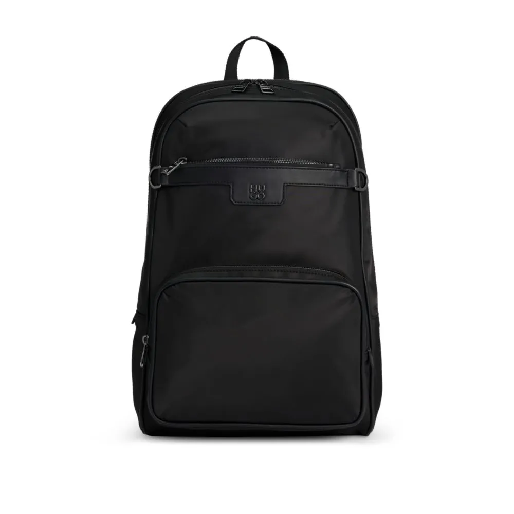 Zipped backpack in twill with smart sleeve