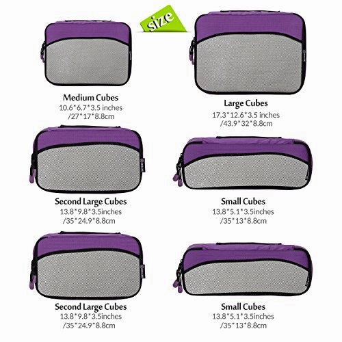 ZOMAKE 6 Set Packing Cubes for TravelLightweight Luggage Packing Organizer